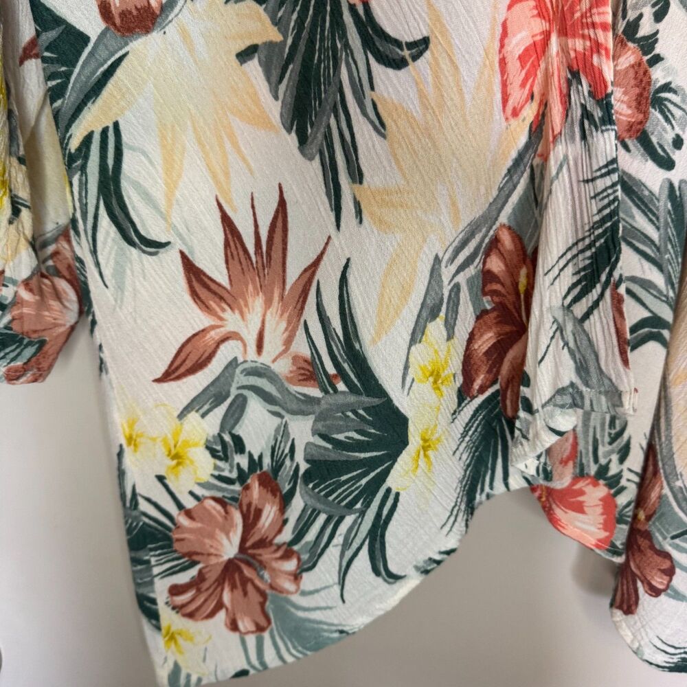 RIPCURL womens size medium M Anini Beach palm floral beach swim cover up kimono - Picture 8 of 12
